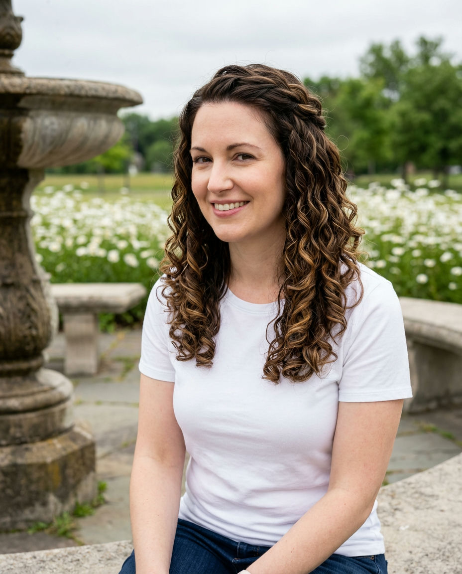 Natural Curls with Center Part