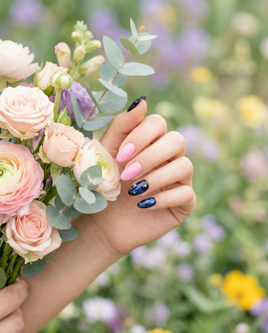 Soft Pink and Green Floral Accents