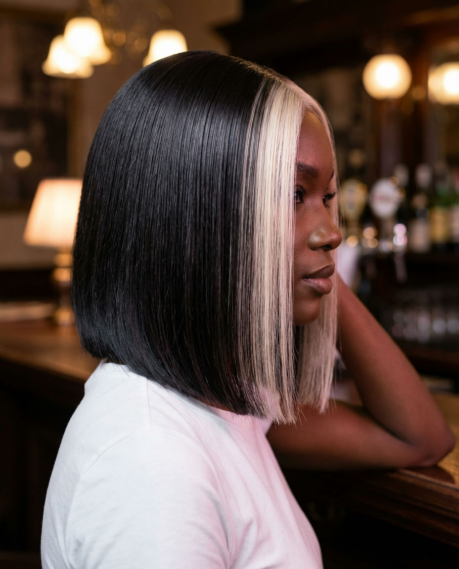 Blended Silvery Grays Seamlessly Transitioning Brunette Tones