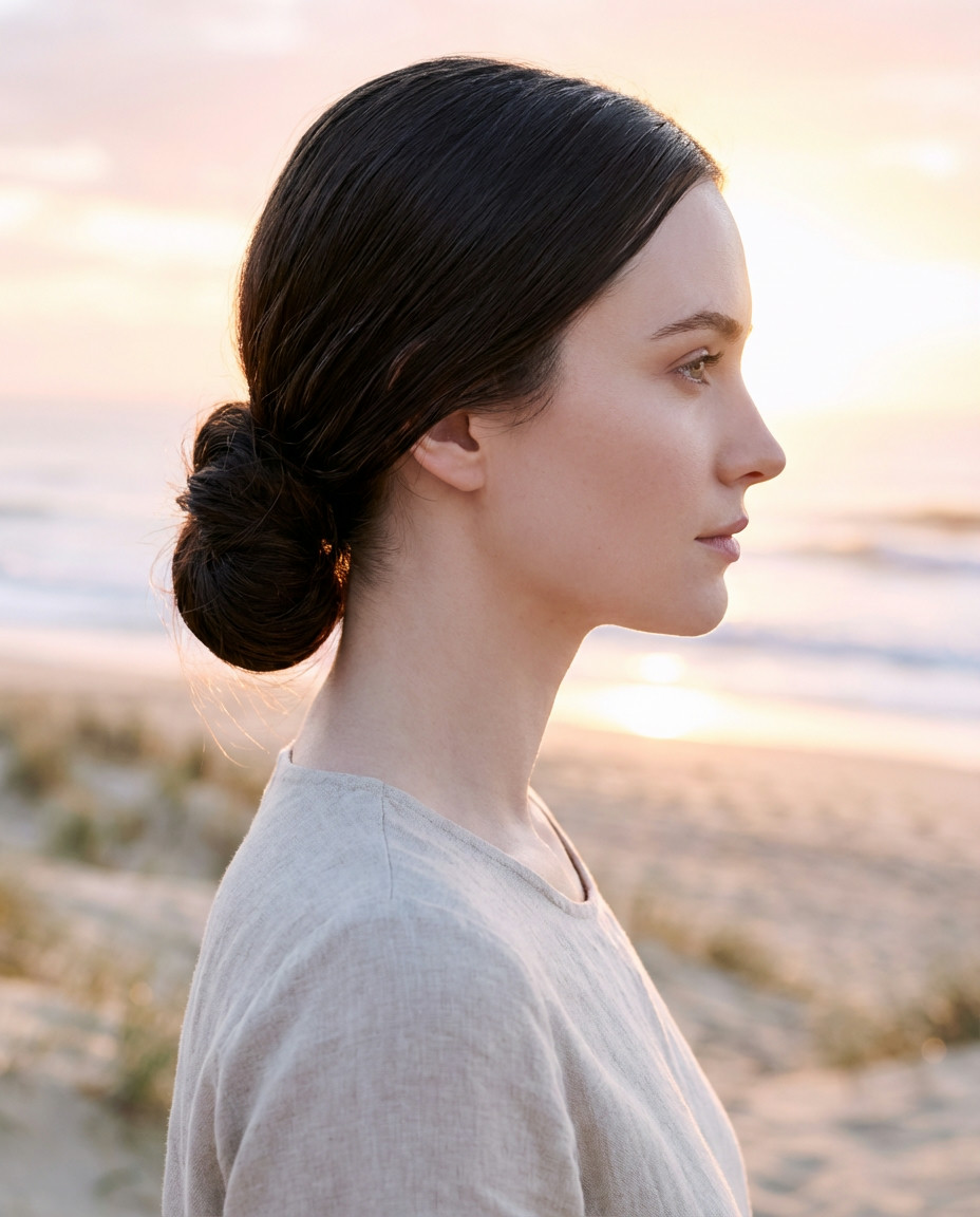 Chic Middle Part Bun