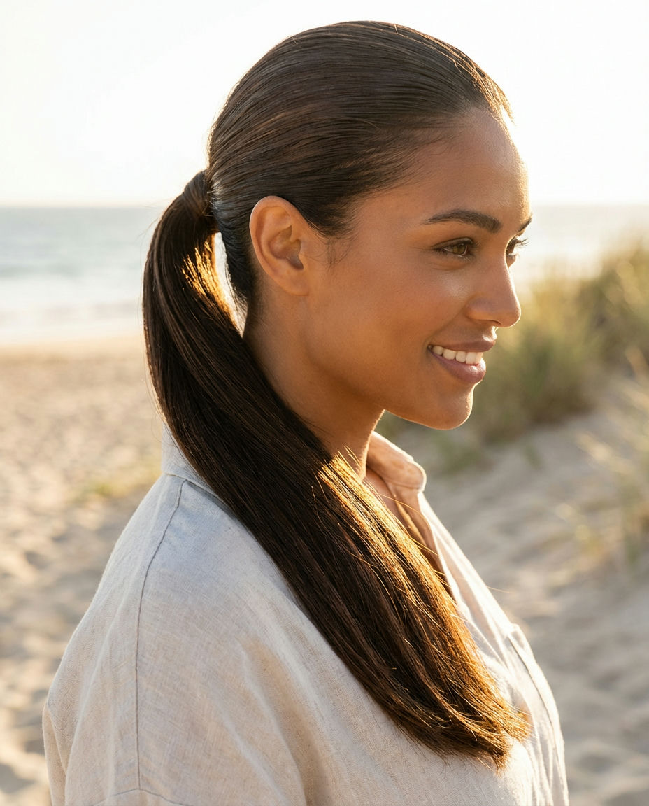 Braided Ponytail with Ribbon