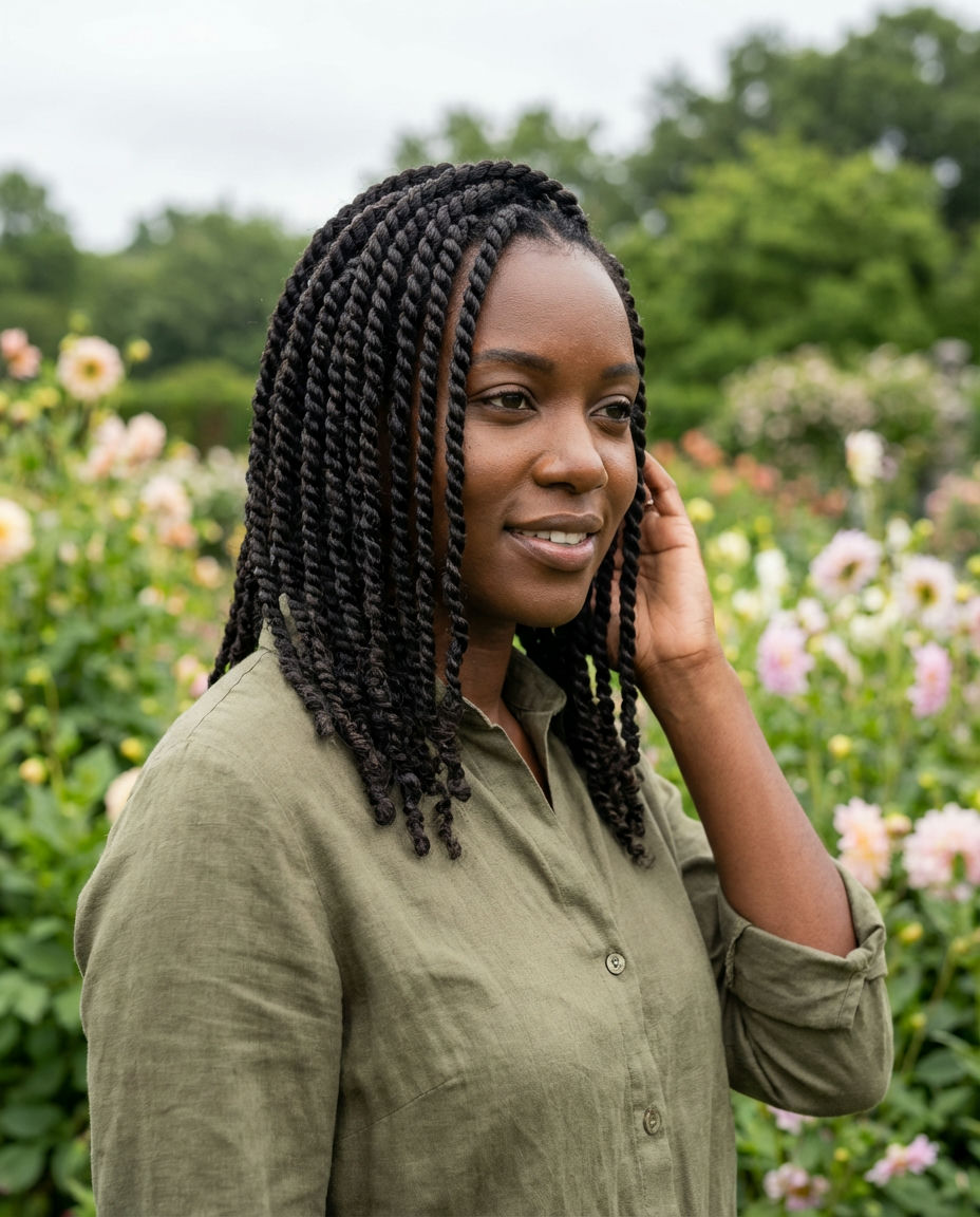 Goddess Box Braids with Loose Curls