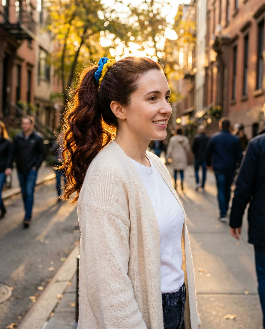High Pigtail Buns with Loose Strands