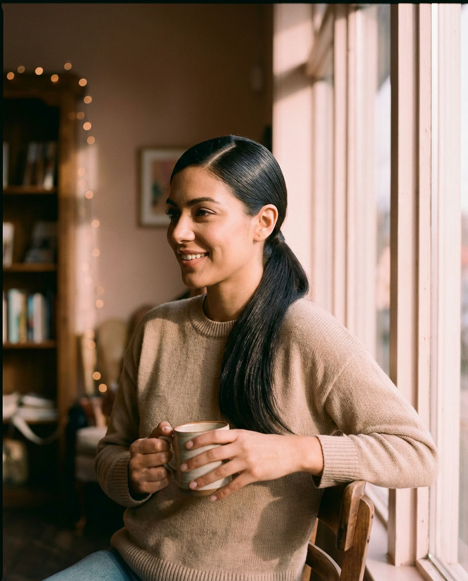 The Half-Up, Half-Down Ponytail with Weave