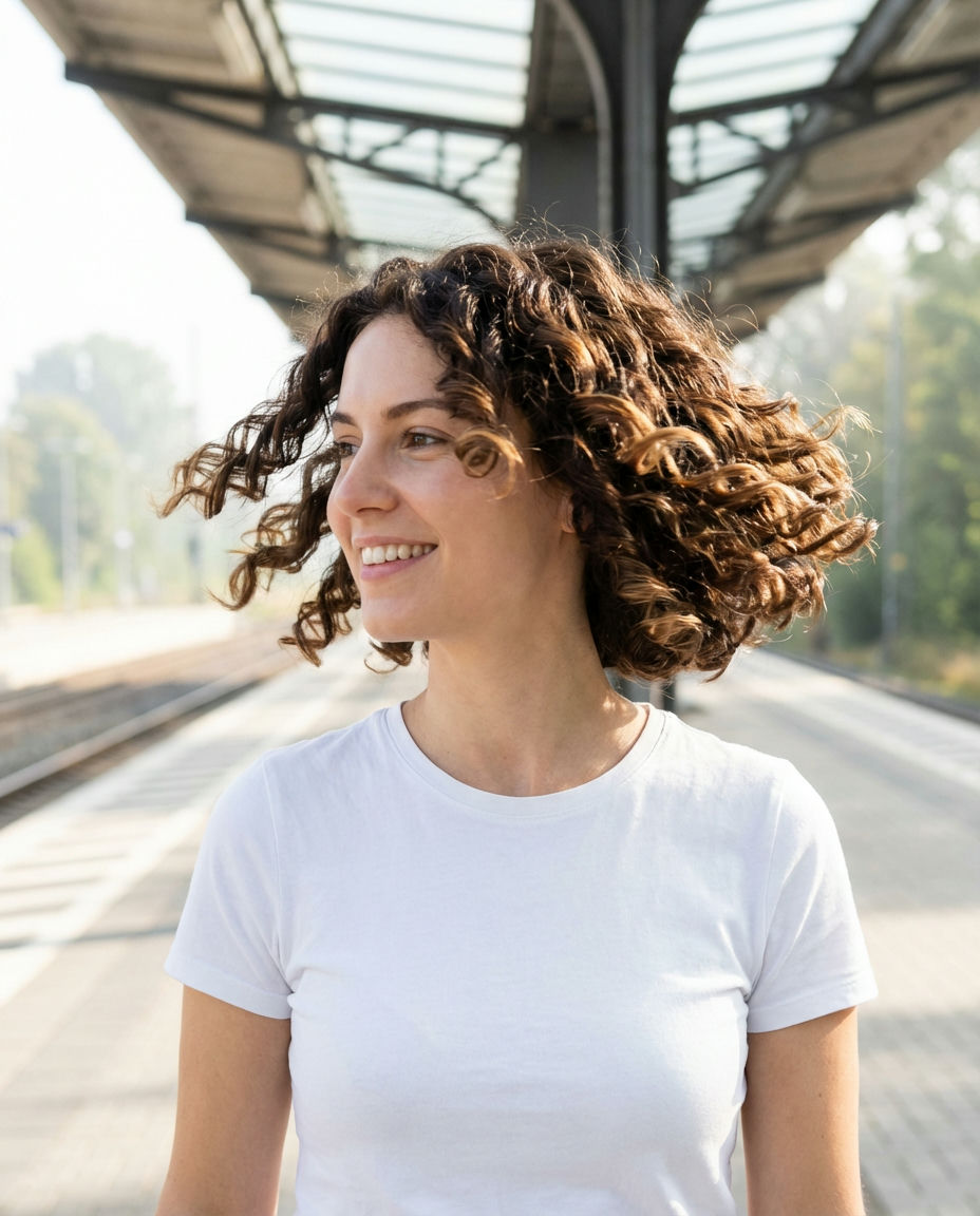 Curly Fringe and Long Layers