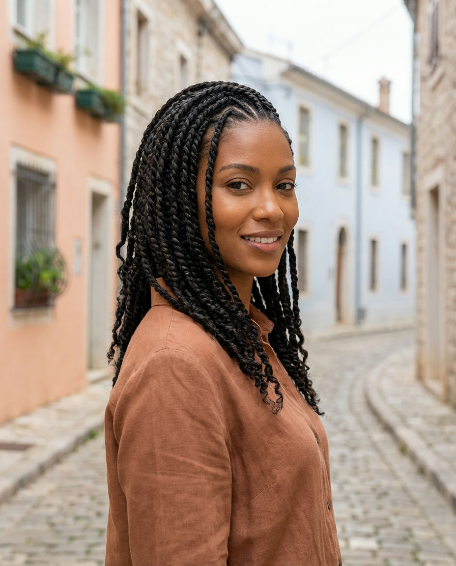 Fulani Braids with Cowrie Shell Embellishments