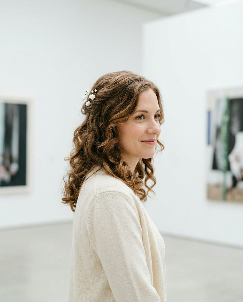 Deep Side Part with Defined Curls