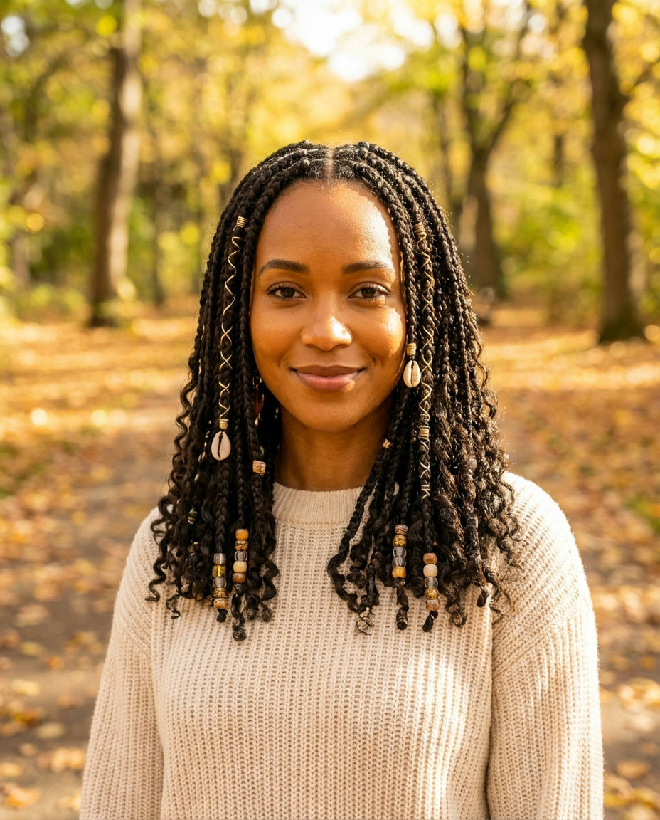 Fulani Braids with Fishtail Braid Accent