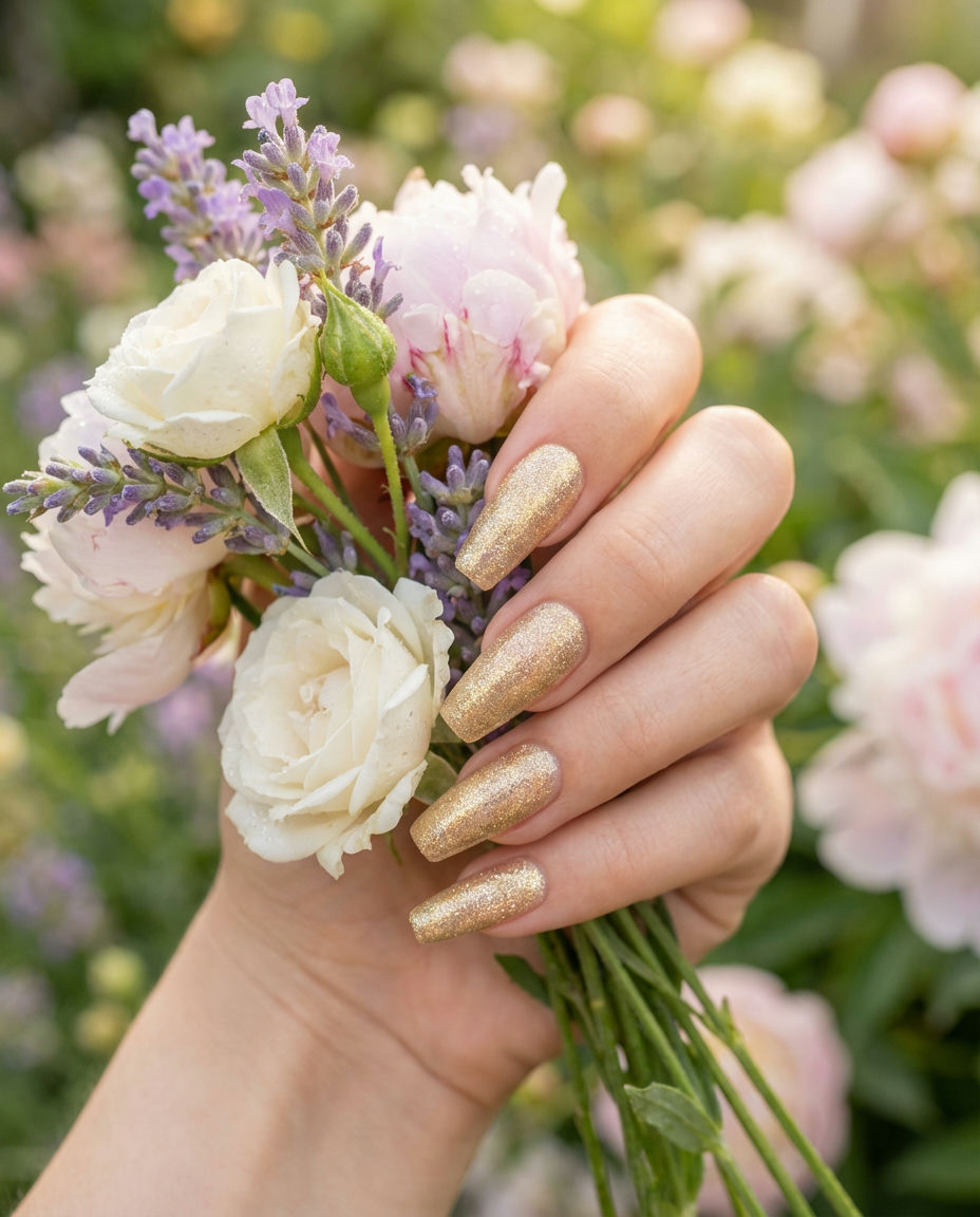 Golden Peach Aura Nails for a Sun-Kissed Vibe