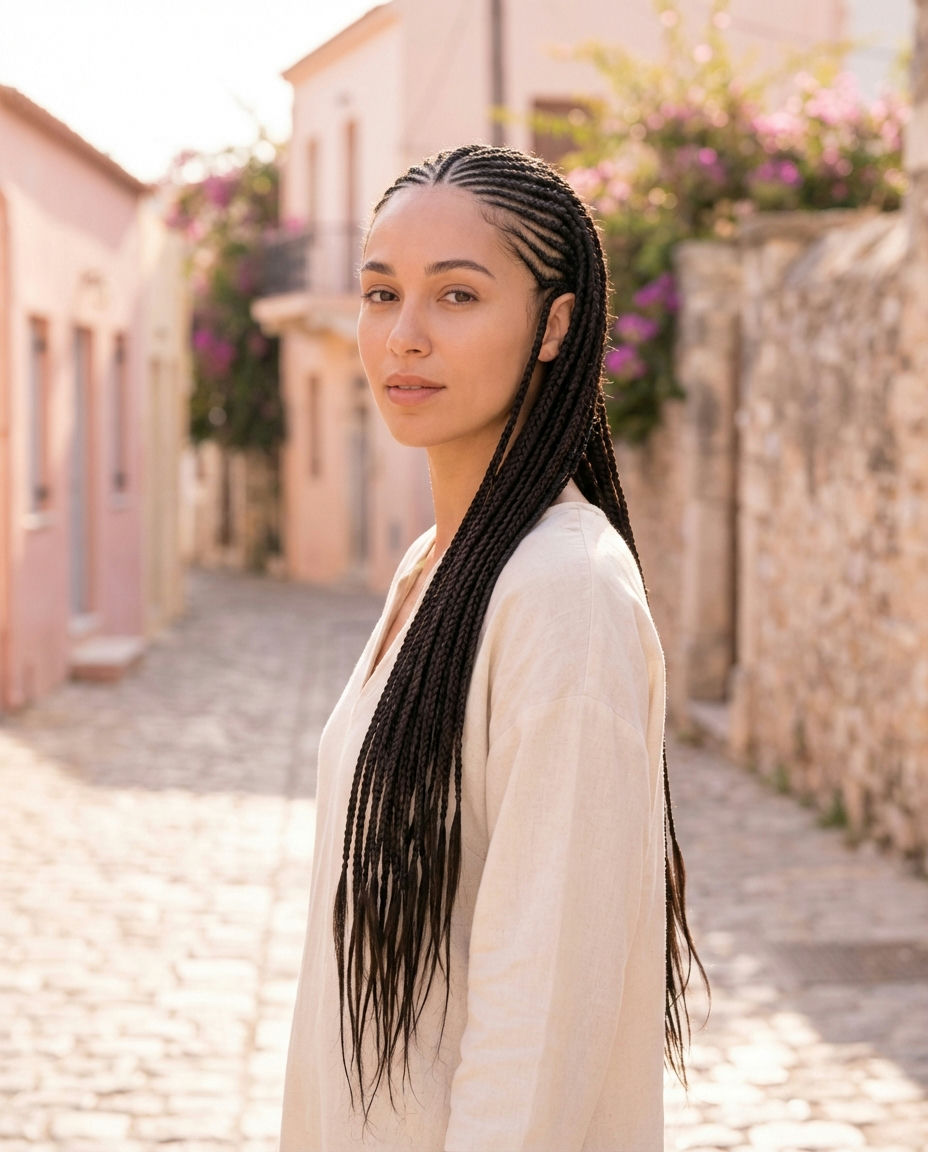 Side Swept Fulani Braids Asymmetrical Beauty
