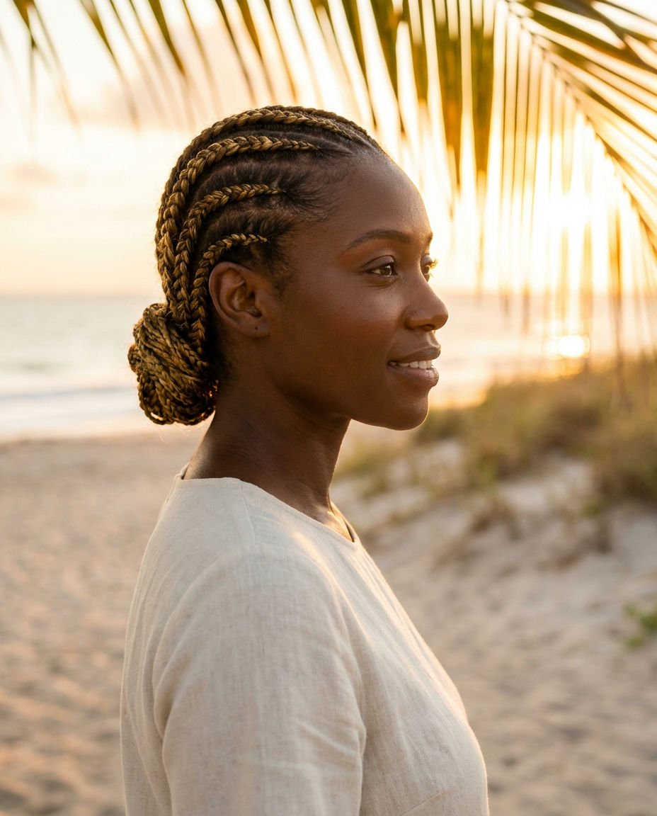 Sleek Goddess Cornrows with Cuffs
