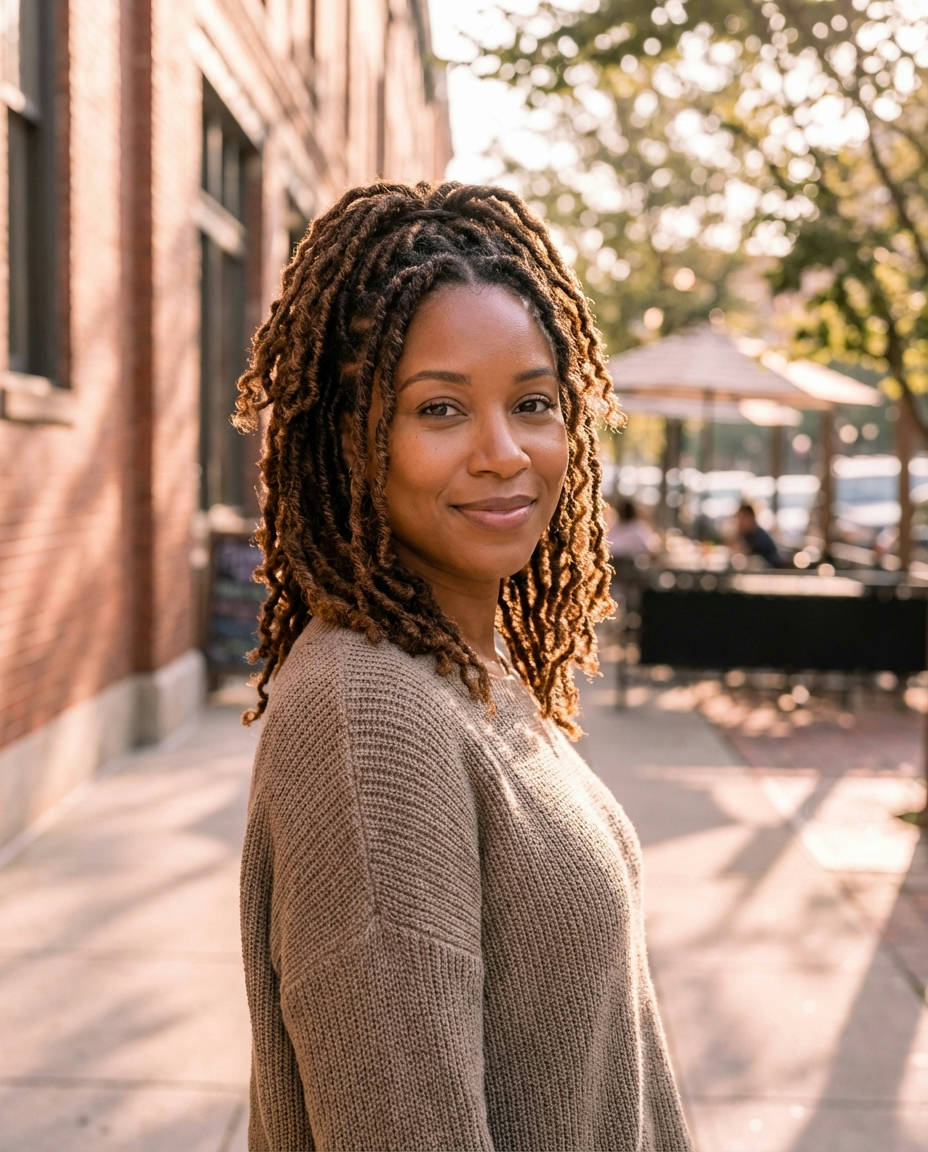Beaded Locs with Crown Design