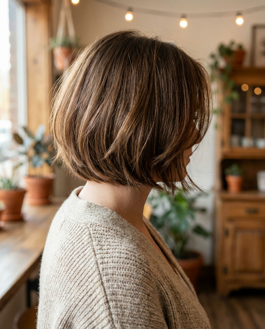 Short Shag with Curtain Bangs