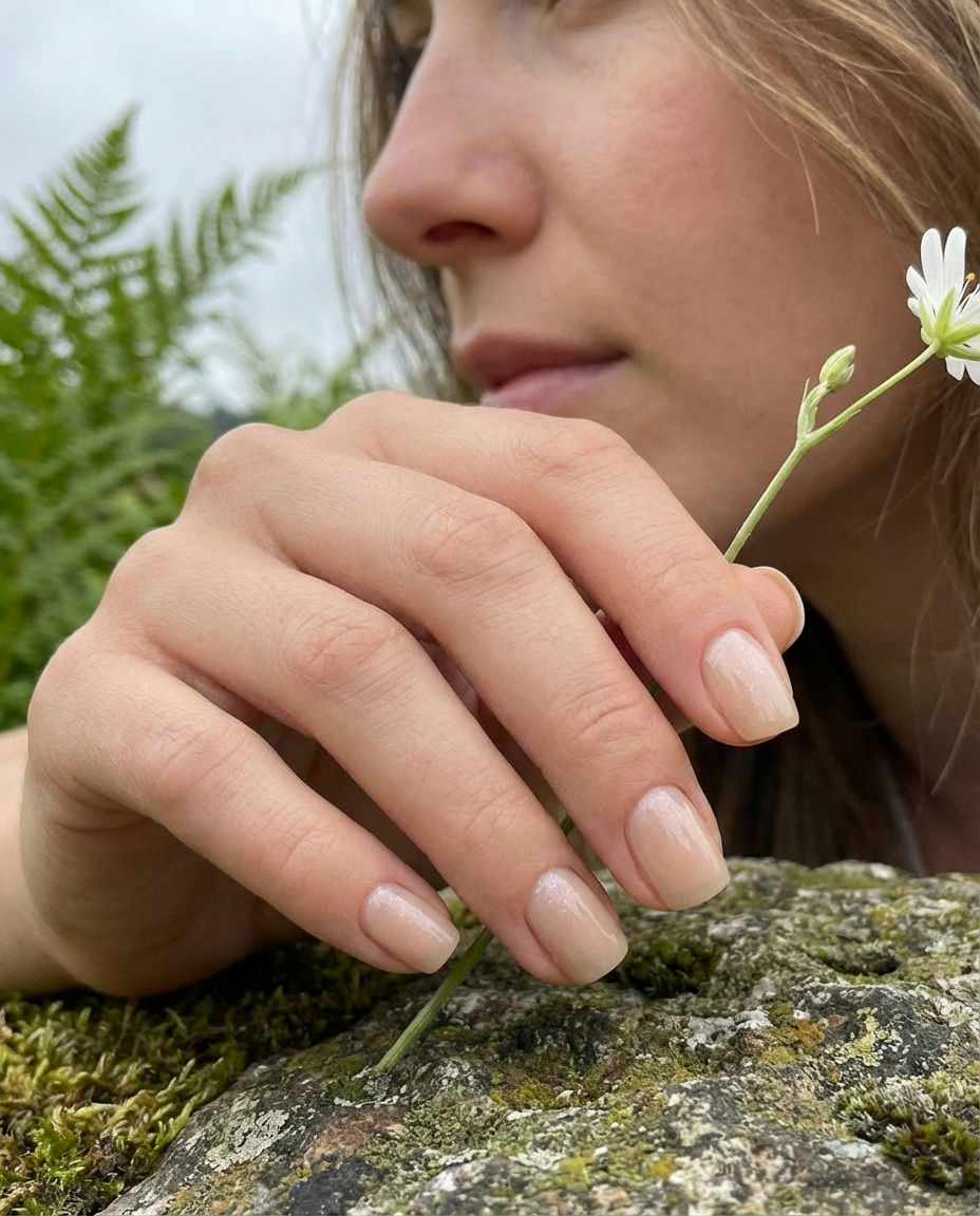 Sheer Nude Almond Tips