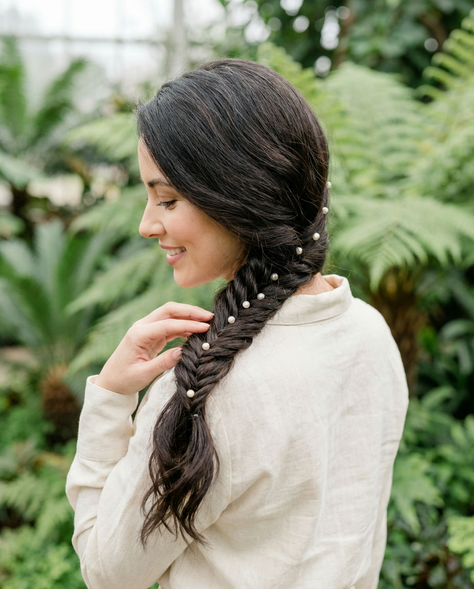 Half-Up with Mini Braid Accents