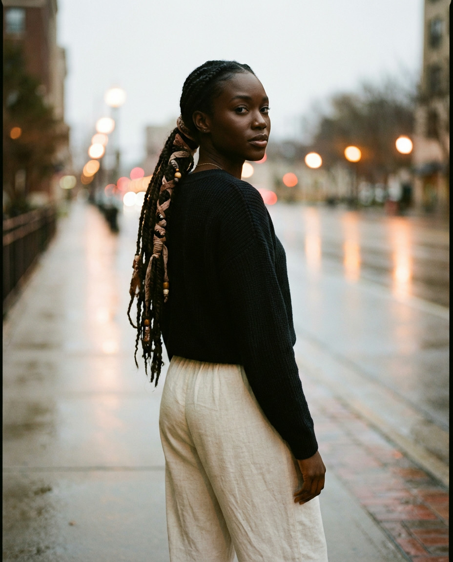 Frontal Ponytail with Edgy Hair Parting