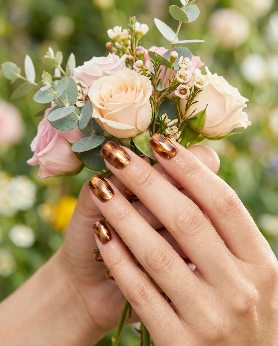 Almond Shape Tortoise Nails