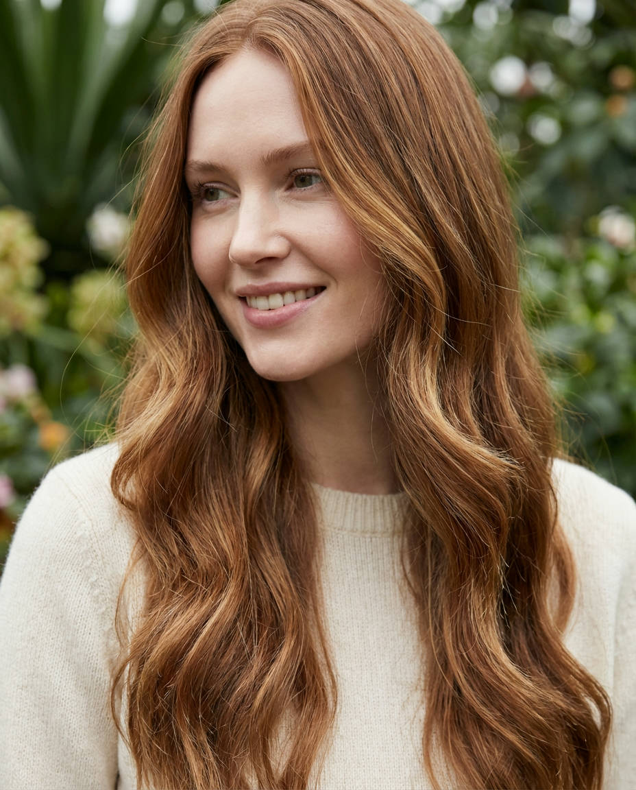 Light Auburn Chestnut Fusion on Layered Bobs