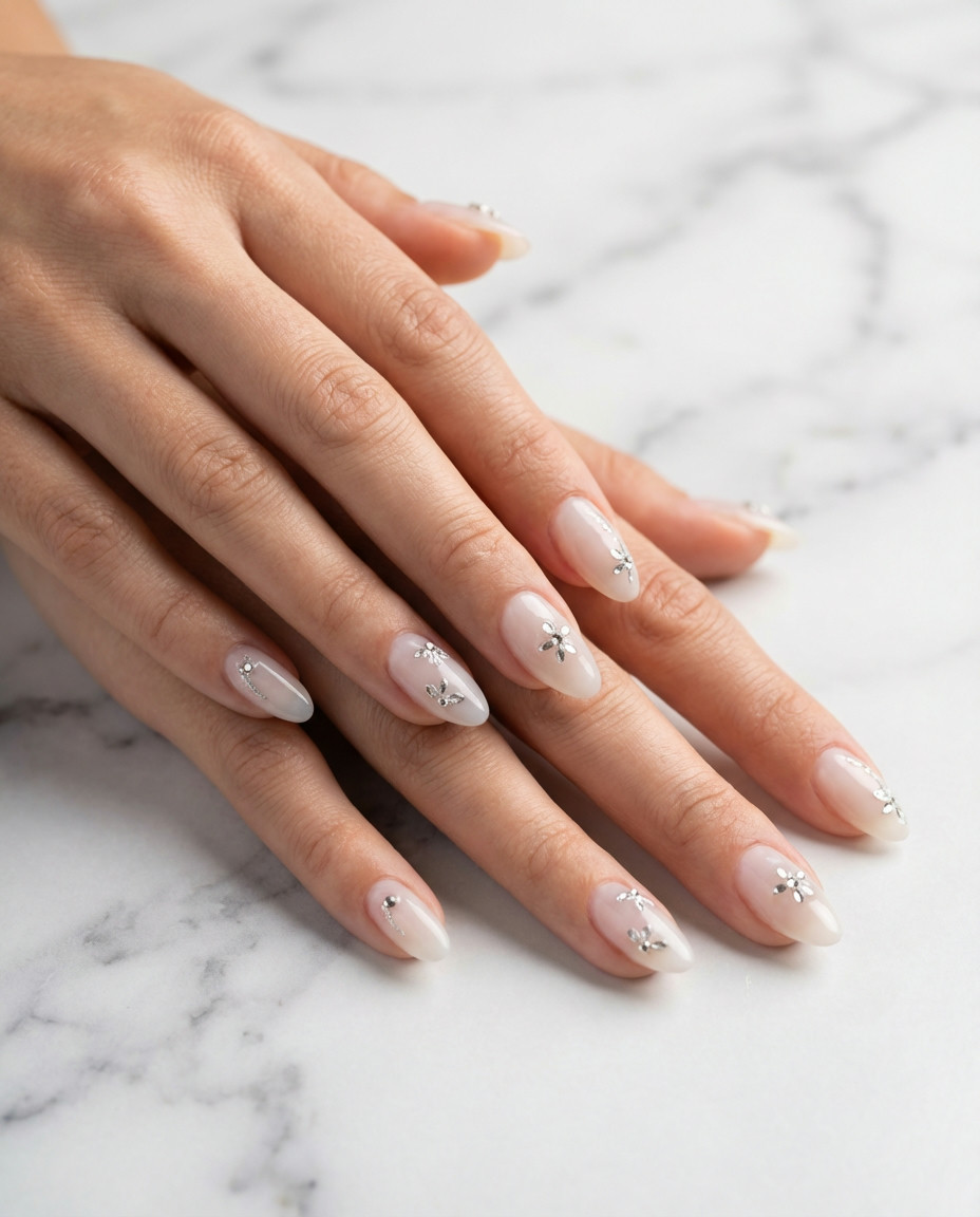 Single Gold Dot French Tip