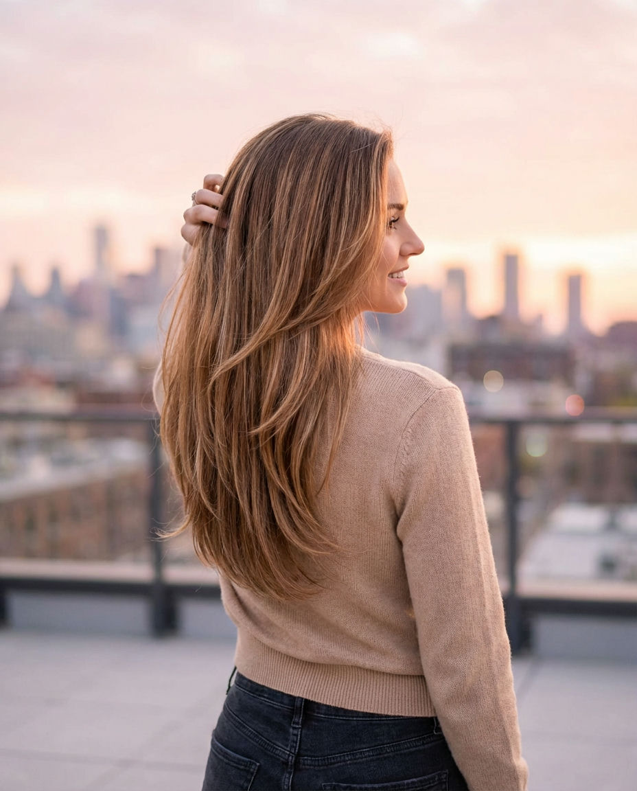 Thick Hair with Soft, Blended Layers