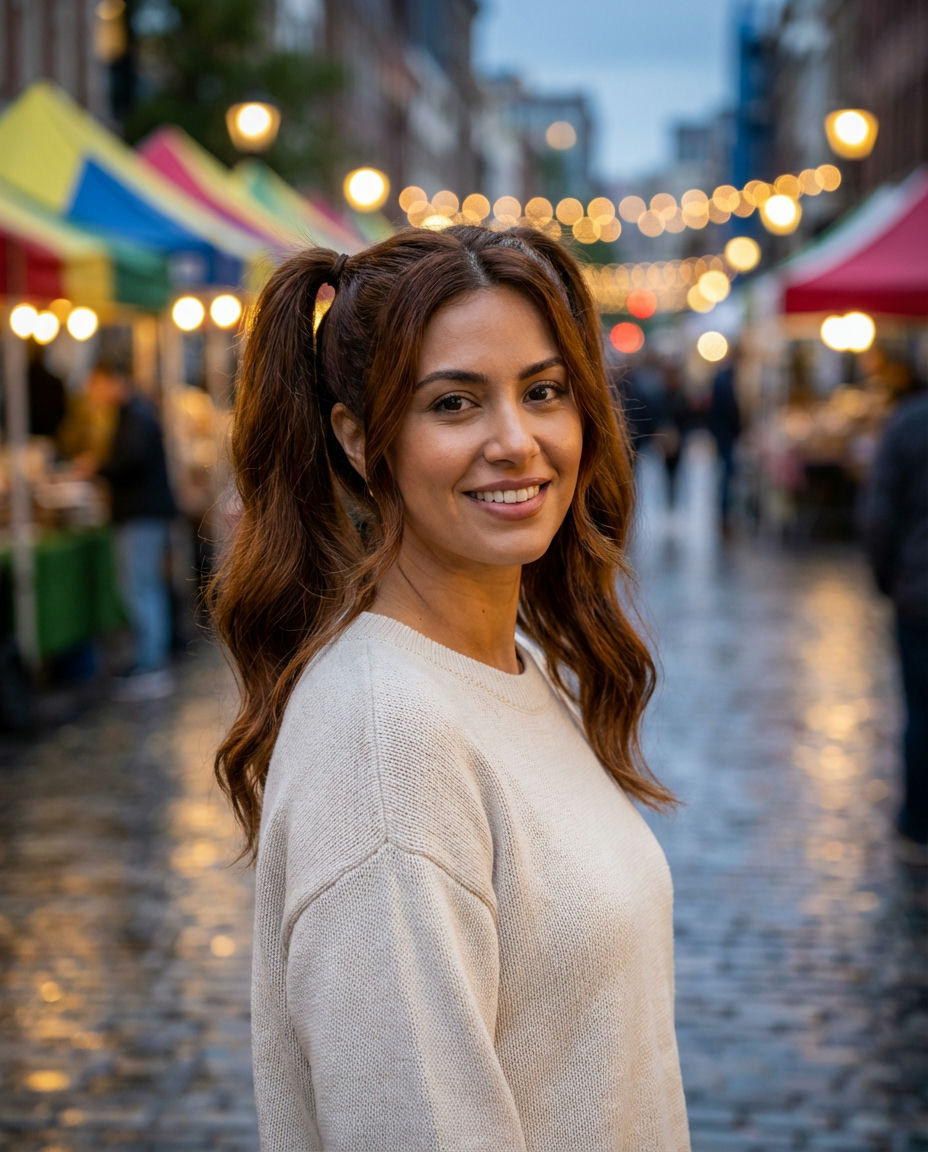Vibrant Chestnut Brown for Playful Ponytails
