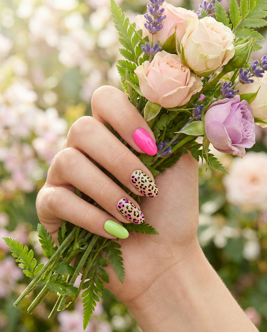Hot Pink with Abstract White Strokes