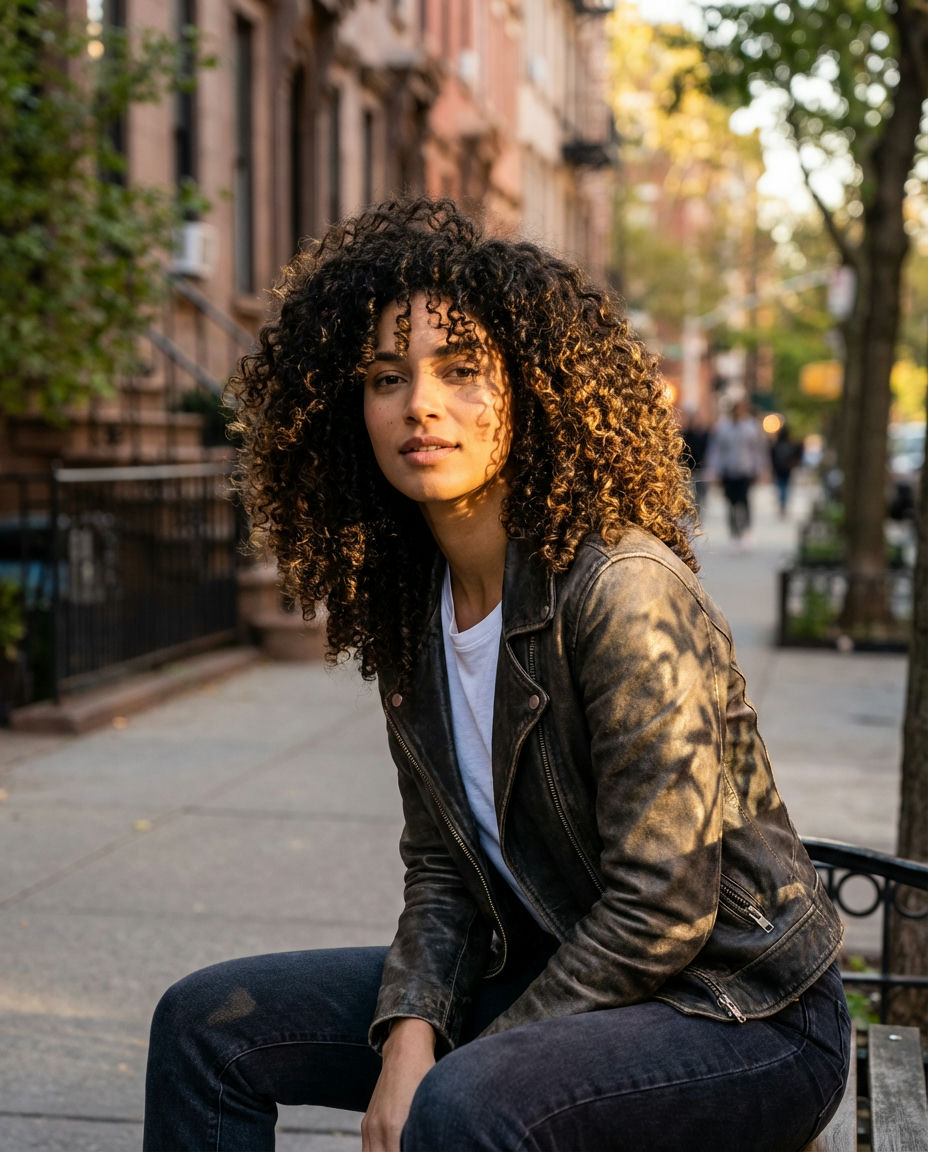 Curly Bangs and Layered Bob