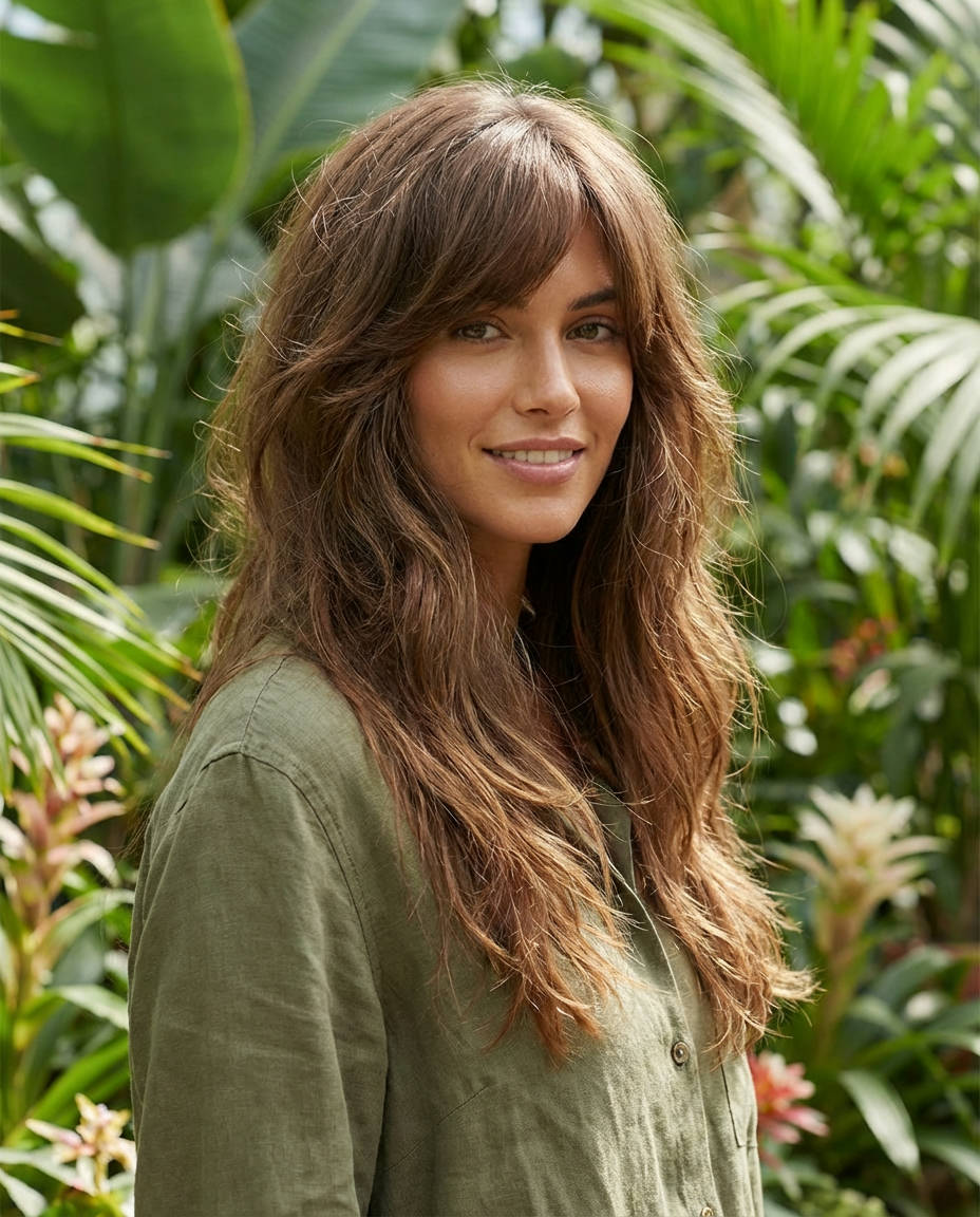 Wispy Bangs with High Ponytail