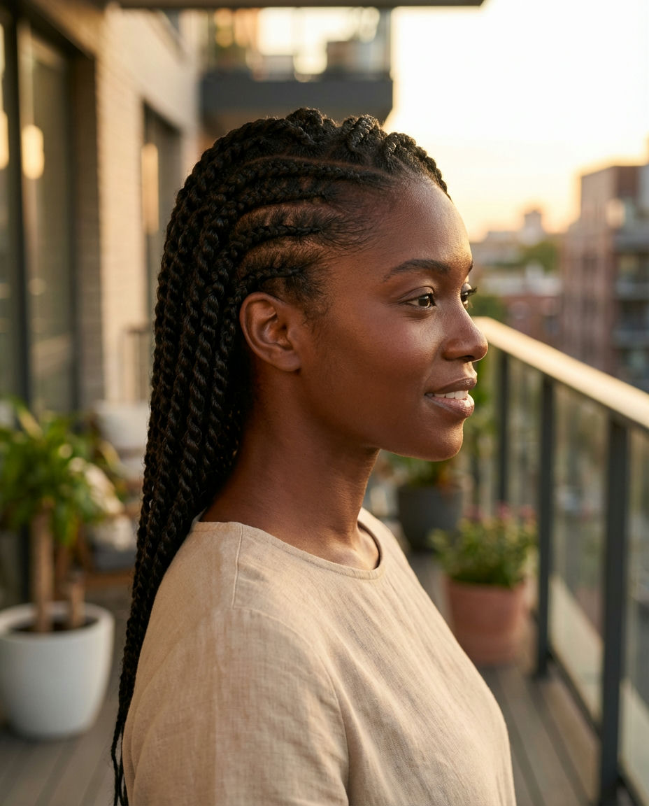 Criss-Cross-Cornrows-with-Ponytail