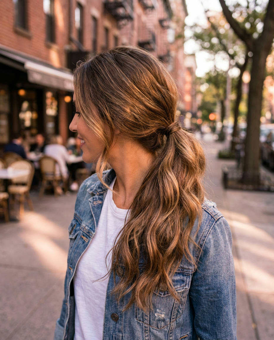 Playful Side Ponytail with Curly Ends for Kids