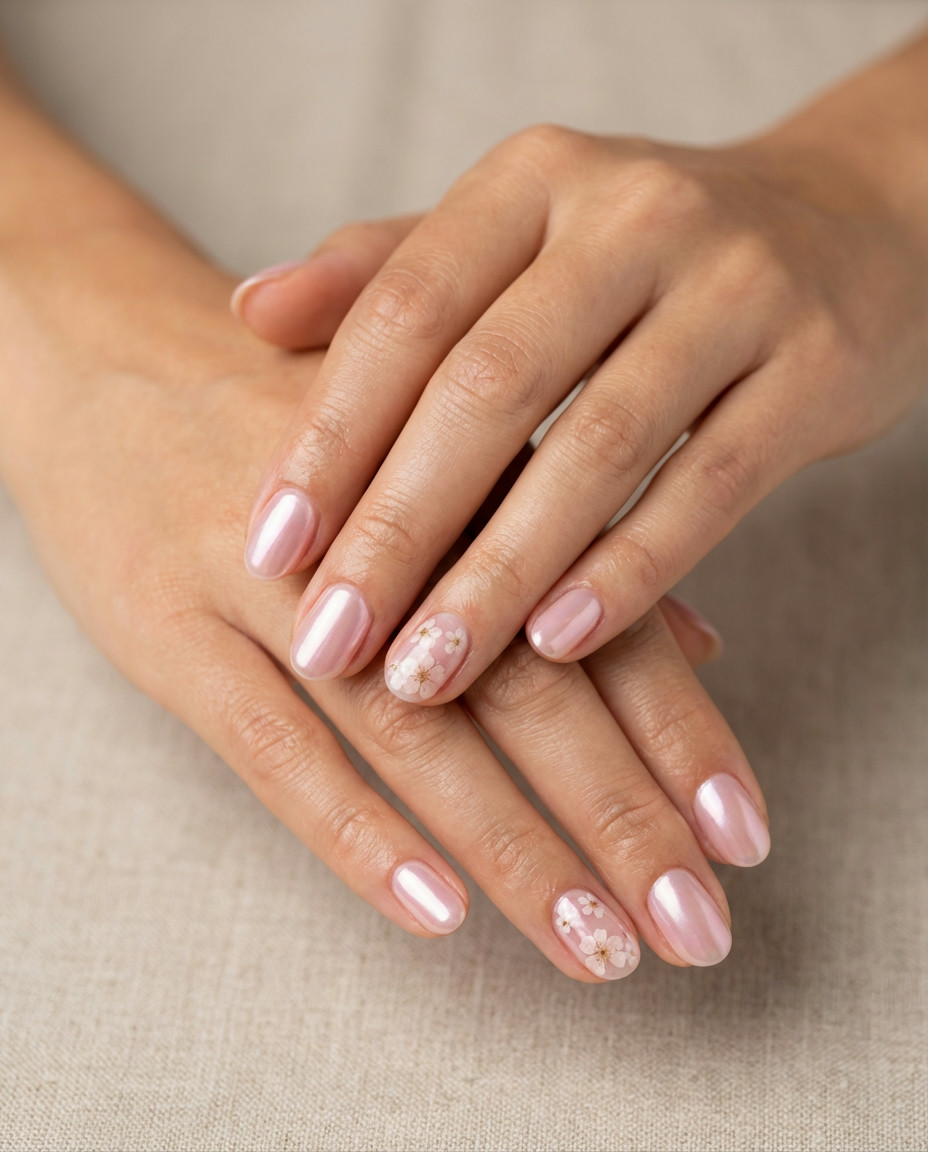 Candy Pink Chrome with Swirl Art