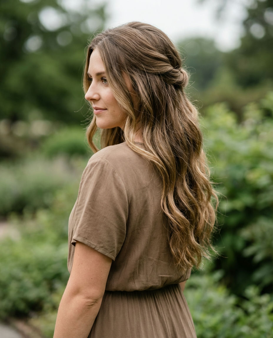 Effortless Half-Up for Casual Waves