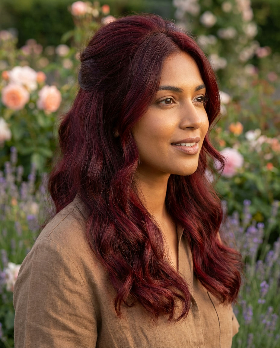 Rich Chocolate Brown with Subtle Caramel Highlights