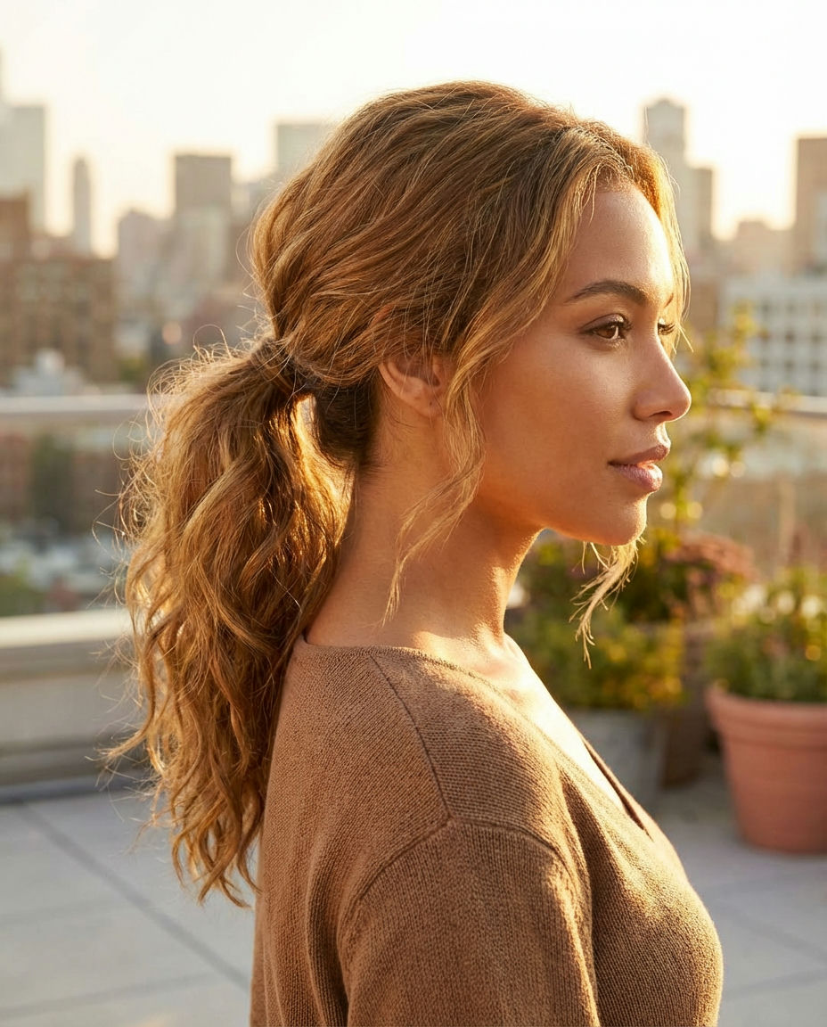 Sleek Bubble Ponytail with Accessory Detail