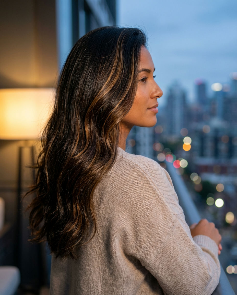 Date Night Allure with Richly Highlighted Brown Hair