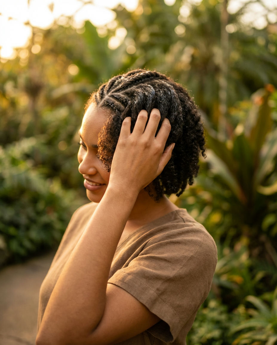 High Messy Bun with Face-Framing Tendrils