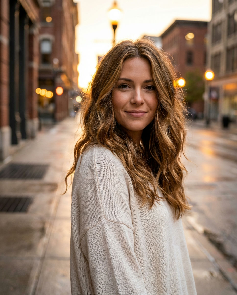Braided Crown Highlighting Lighter Brown Tones
