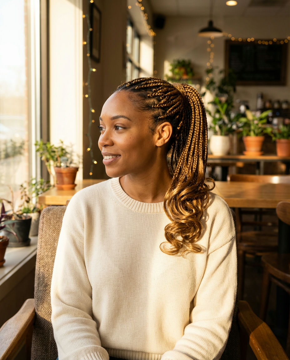 Messy Low Pony with Face-Framing Tendrils