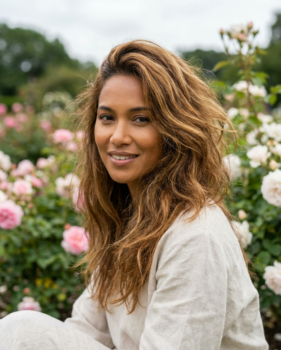 Effortless Long Layers with Golden Brown Highlights