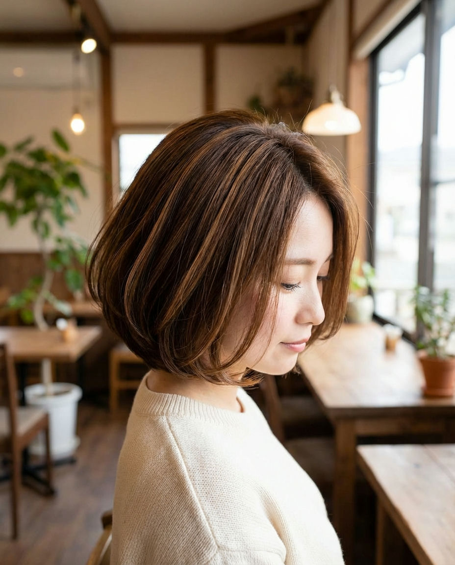 Warm Chestnut Brown Blends for Short Bobs