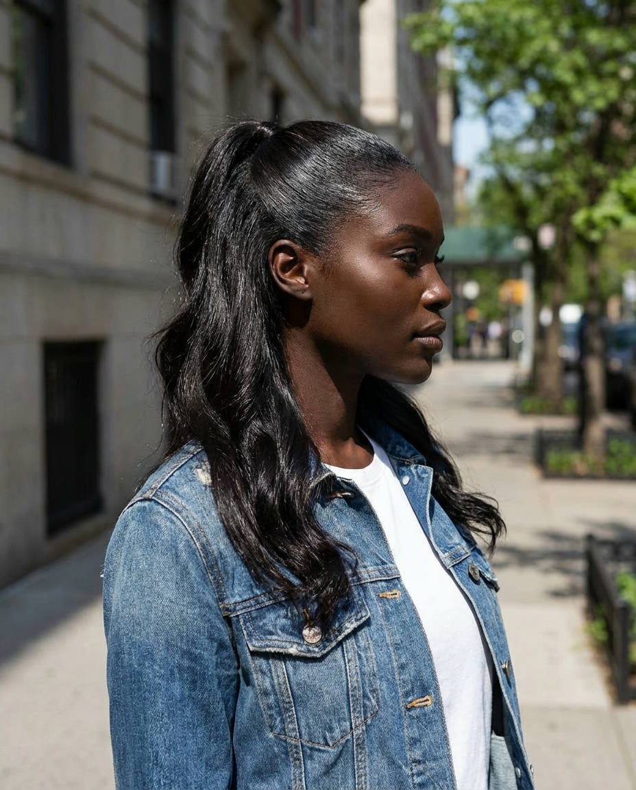 Side Part with Volume at Crown