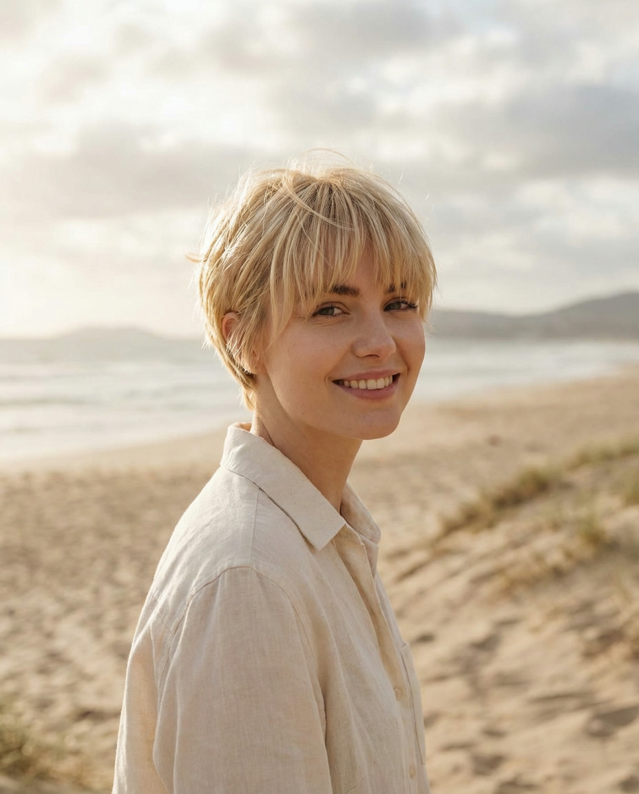 Pixie Haircut with Bangs for Youthful Playfulness