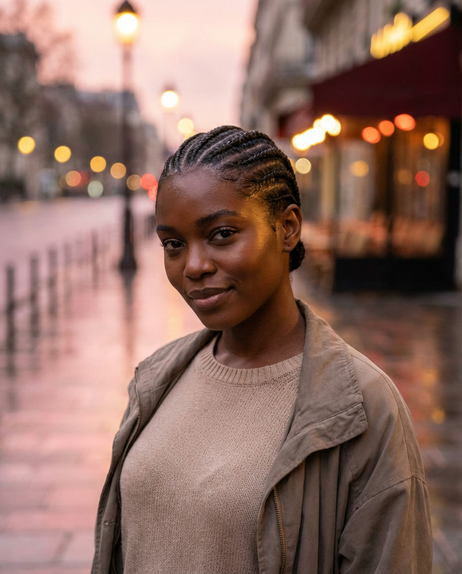 Cornrows into High Bun
