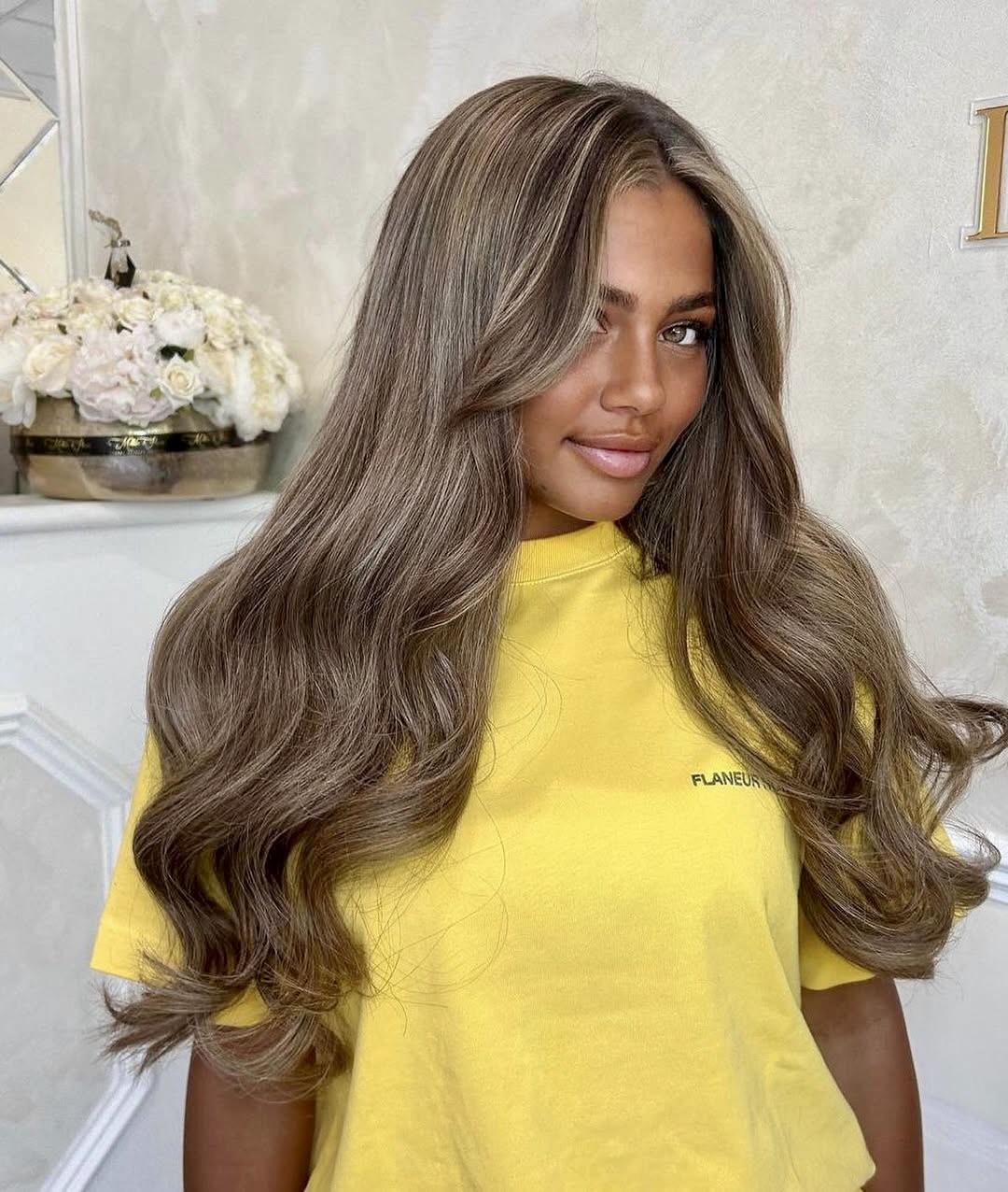Beachy Waves With Honey Blonde Face Framing