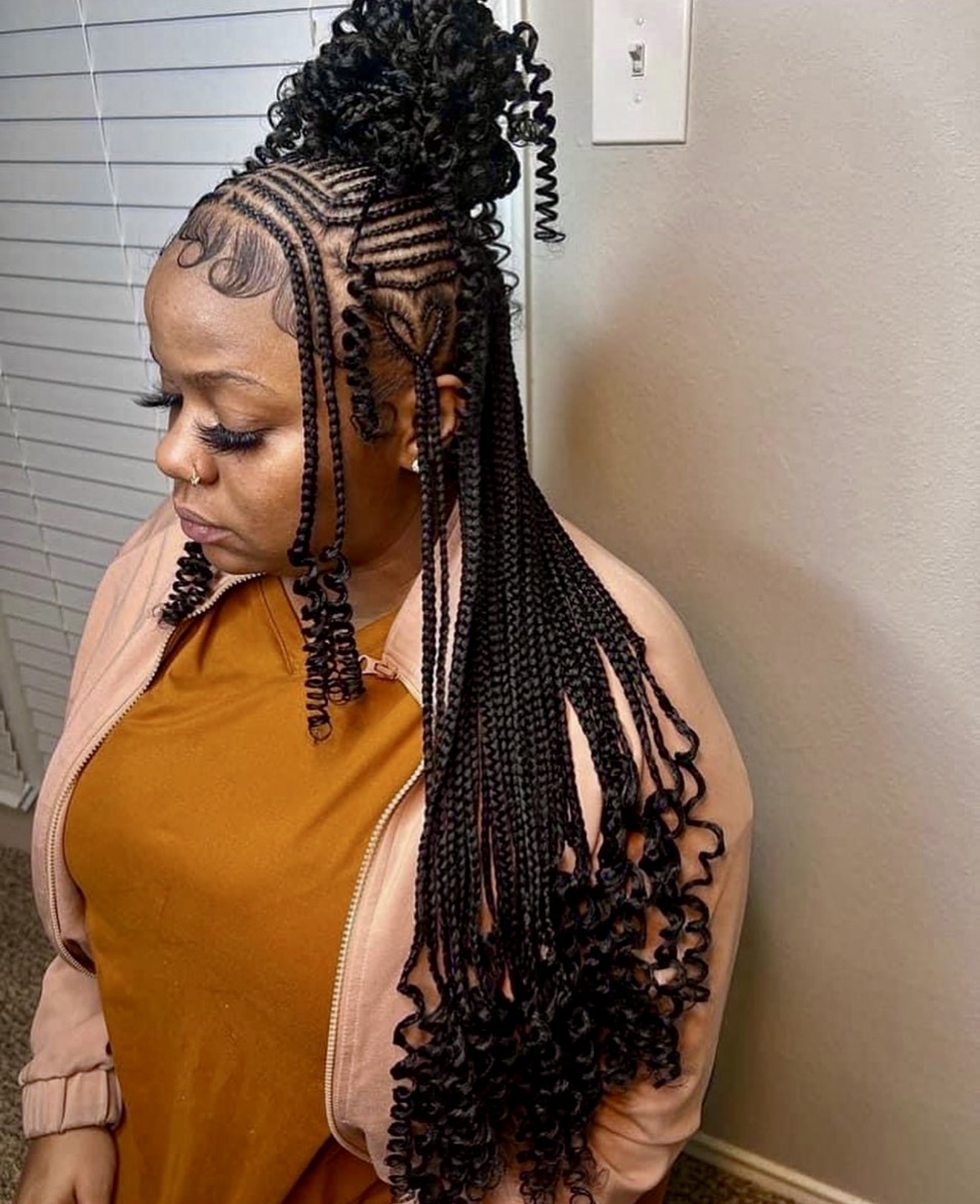 Bohemian Braids With Curly Accents And Undercut