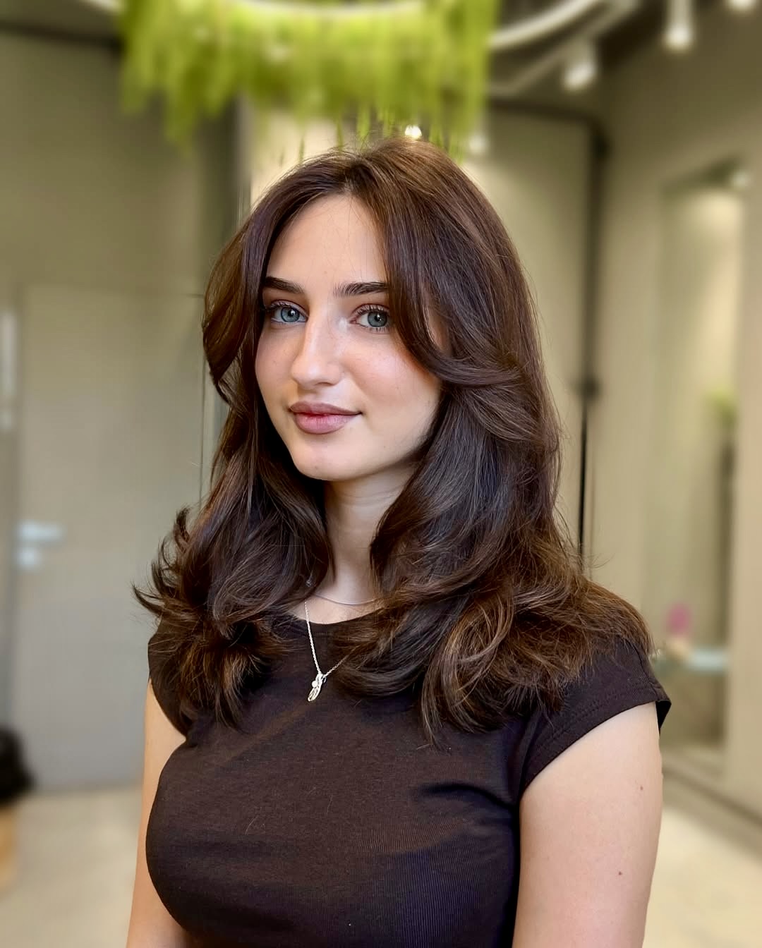 Bouncy Blowout Long Layered Espresso Brunette