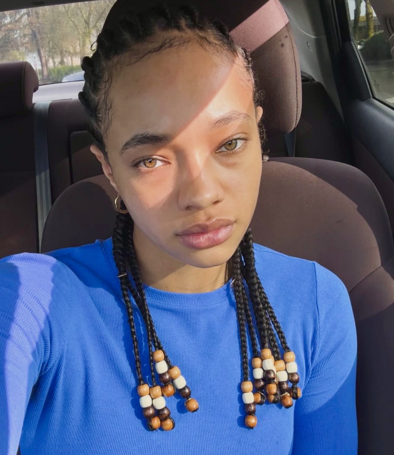 Braided Pigtails with Wooden Beads