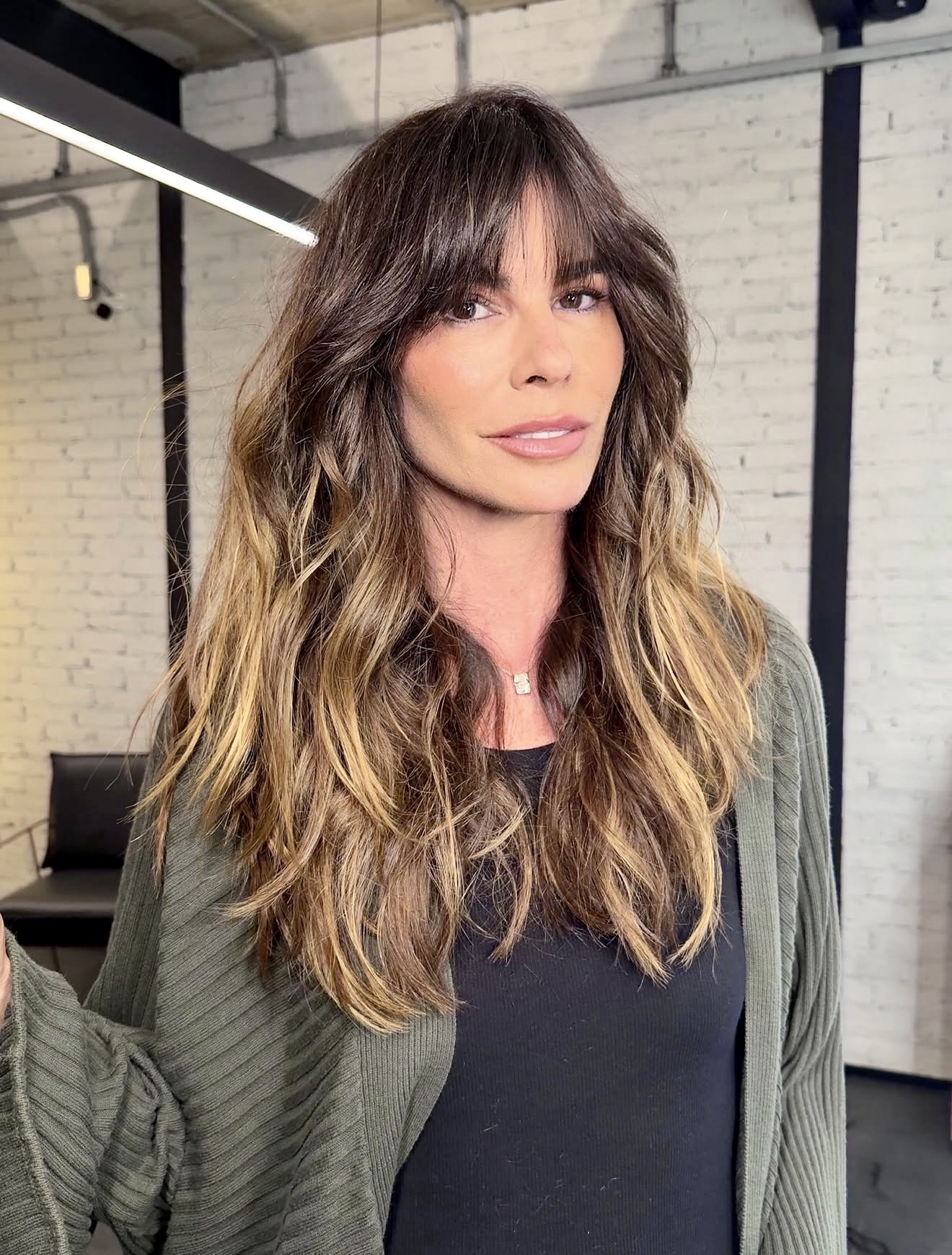 Bronde Waves With Textured Bangs