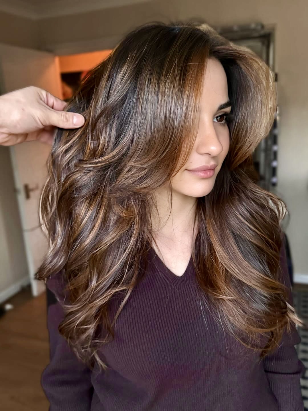 Caramel Ribbon Highlights With Voluminous Layers