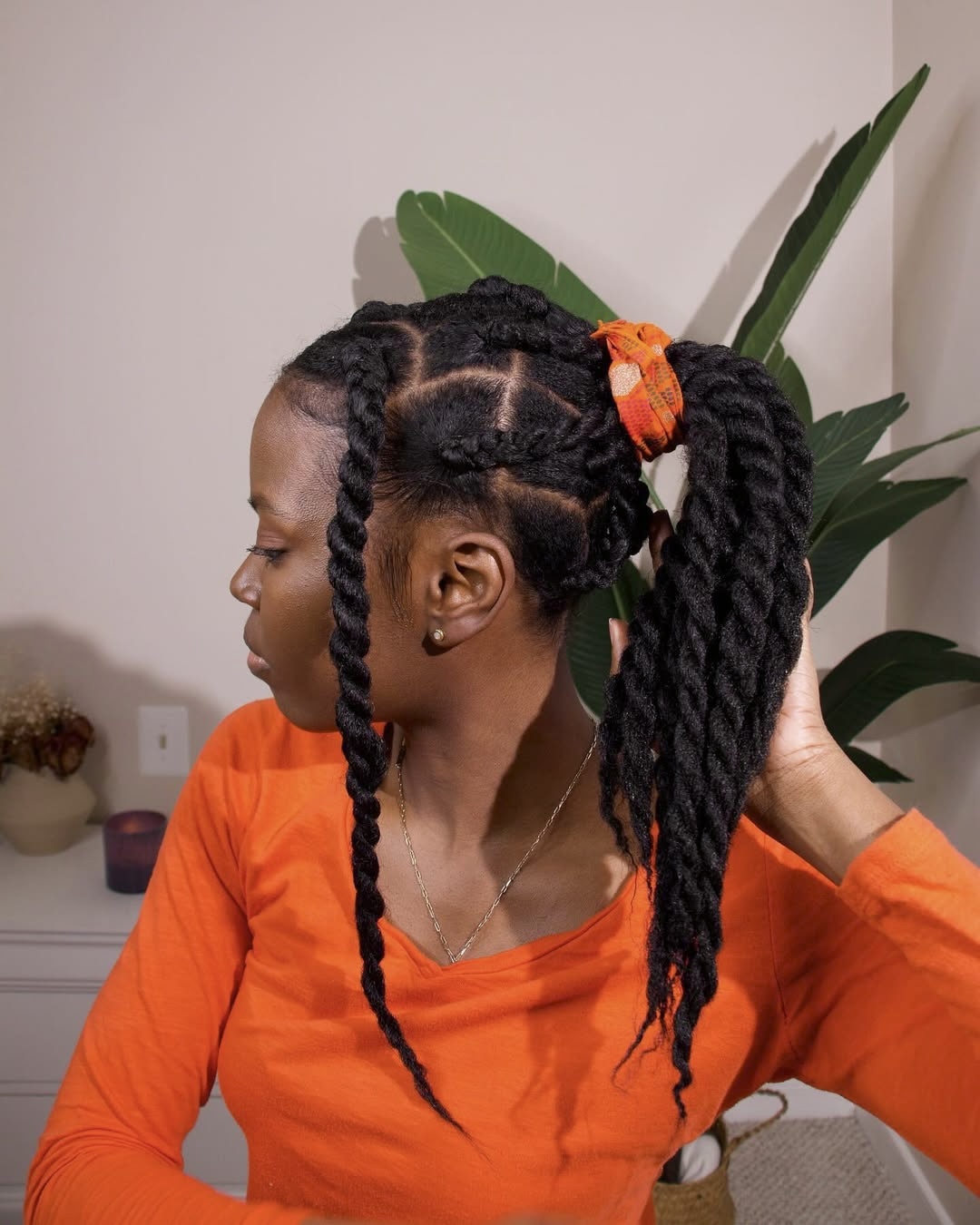 Chic Chunky Twists With Stylish Ponytail Accent